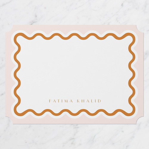 Warm Waves Personal Stationery, Pink, 5x7 Flat, Pearl Shimmer Cardstock, Ticket