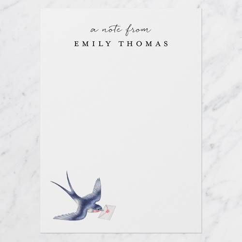 Small Icon Personal Stationery, Blue, 5x7 Flat, Luxe Double-Thick Cardstock, Square