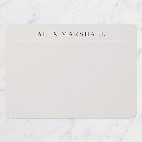 Clean Line Personal Stationery, Grey, 5x7 Flat, 100% Recycled Cardstock , Rounded