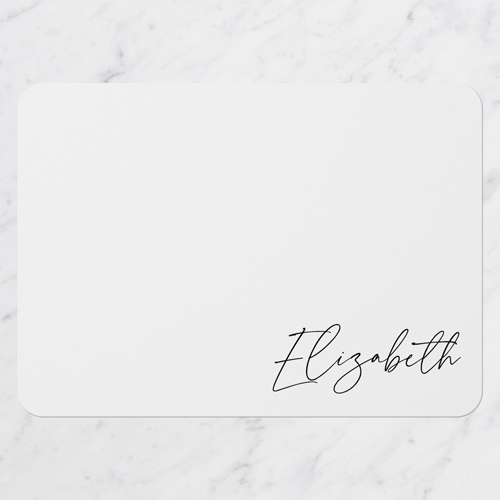 Script Signature Personal Stationery, White, 5x7 Flat, 100% Recycled Cardstock , Rounded