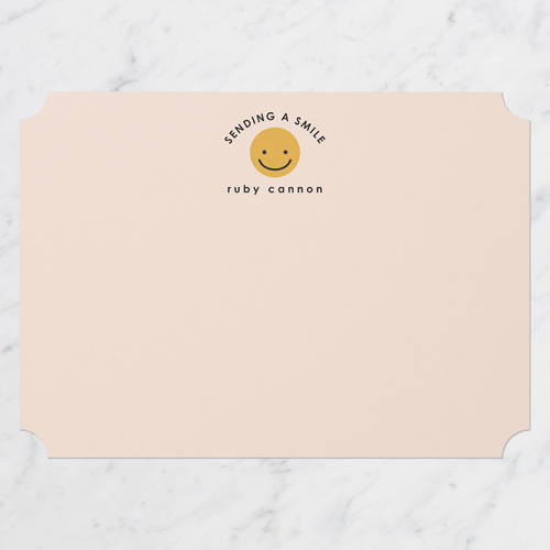 Sending Smiles Personal Stationery, Beige, 5x7 Flat, Pearl Shimmer Cardstock, Ticket