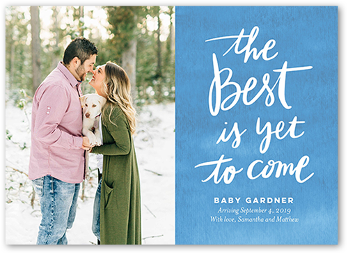 The Best Pregnancy Announcement, Blue, Standard Smooth Cardstock, Square