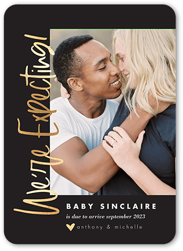 Rounded Edge Pregnancy Announcement Cards