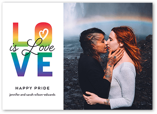 Wonderful Love Pride Month Greeting Card, White, 5x7 Flat, Standard Smooth Cardstock, Square
