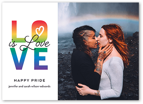 Wonderful Love Pride Month Greeting Card, White, 5x7 Flat, Luxe Double-Thick Cardstock, Square