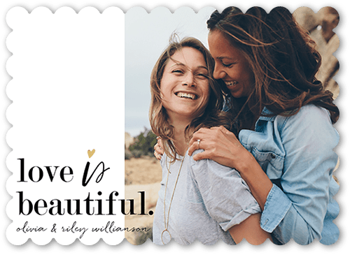 Love Is Exquisite Pride Month Greeting Card, White, 5x7 Flat, 100% Recycled Cardstock , Scallop