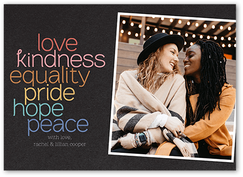 Stacked Love Pride Month Greeting Card, Square Corners