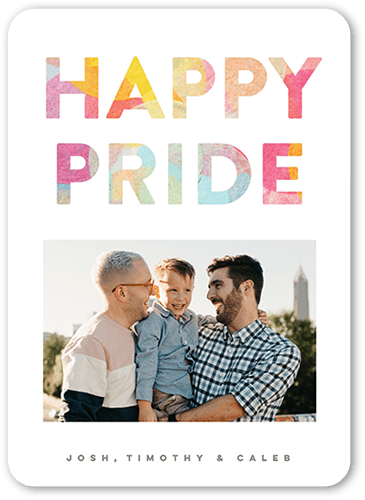 Gleaming Passion Pride Month Greeting Card, White, 5x7 Flat, Matte, Signature Smooth Cardstock, Rounded, White