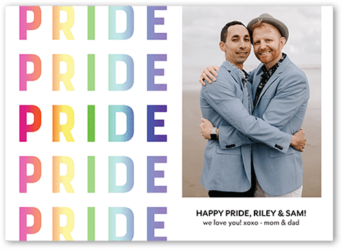 Pride Flag Pride Month Greeting Card, White, 5x7 Flat, Standard Smooth Cardstock, Square, White