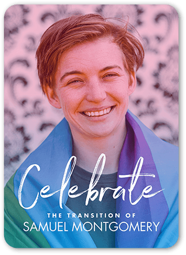 Transcendent Transition Pride Month Greeting Card, White, 5x7 Flat, Matte, Signature Smooth Cardstock, Rounded