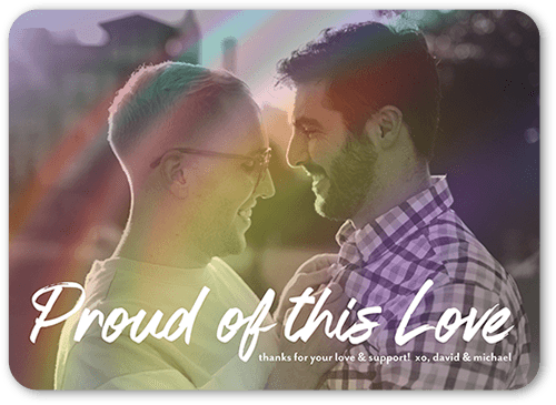 Proud Prism Pride Month Greeting Card, White, 5x7 Flat, 100% Recycled Cardstock , Rounded, White