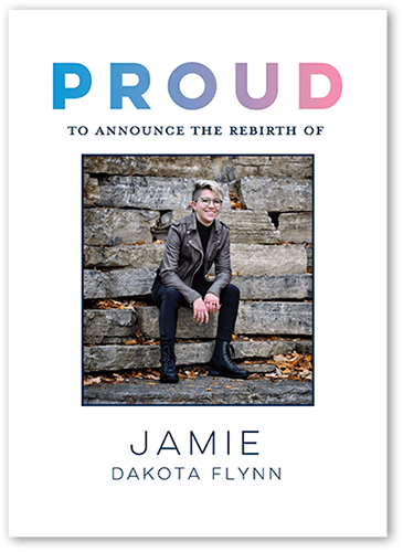 Simply Proud Pride Month Greeting Card, White, 5x7 Flat, 100% Recycled Cardstock ?, Square