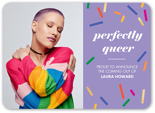 Perfectly Queer Pride Month Greeting Card, Purple, 5x7 Flat, Standard Smooth Cardstock, Rounded, Plum
