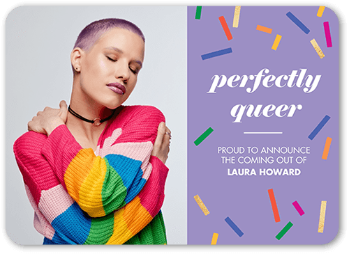 Perfectly Queer Pride Month Greeting Card, Purple, 5x7 Flat, Standard Smooth Cardstock, Rounded