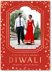 ornamented frame diwali card