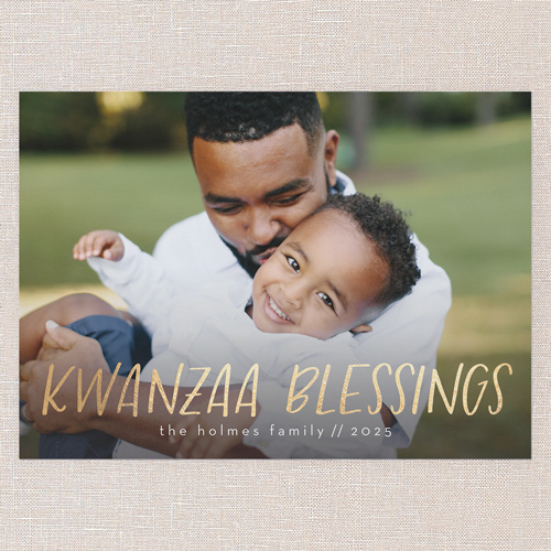 Wonderful Blessing Kwanzaa Card, White, 5x7 Flat, Kwanzaa, Luxe Double-Thick Cardstock, Square, White