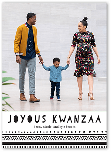 Patterned Joy Kwanzaa Card, Black, 5x7 Flat, Kwanzaa, Standard Smooth Cardstock, Square