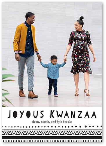 Patterned Joy Kwanzaa Card, Black, 5x7 Flat, Kwanzaa, Matte, Signature Smooth Cardstock, Square