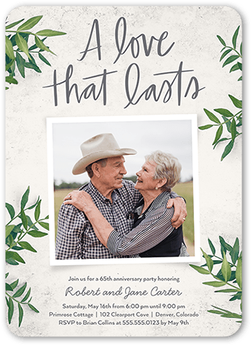 Permanent Passion Wedding Anniversary Invitation, Beige, 5x7 Flat, Pearl Shimmer Cardstock, Rounded, Cream