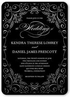 whimsical scrolls wedding invitation 5x7 flat