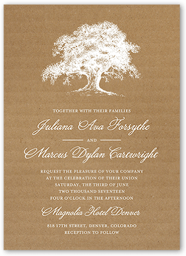 Rustic Statement Wedding Invitation, Brown, Luxe Double-Thick Cardstock, Square