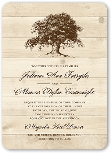 Rustic Statement 5x7 Wedding Invitations | Shutterfly