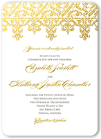 elegantly laced wedding invitation 5x7 flat