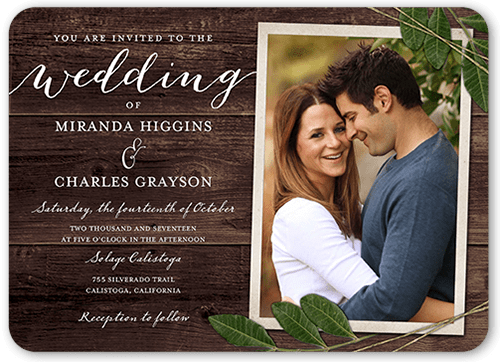 Ingrained Love Wedding Invitation, Brown, Standard Smooth Cardstock, Rounded