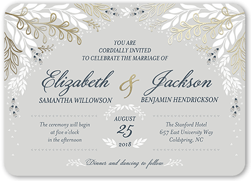 Affectionate Floral 5x7 Wedding Invitations Shutterfly 6161