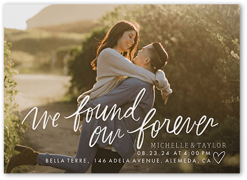 Simply Always Forever Wedding Invitation, White, 5x7 Flat, Luxe Double-Thick Cardstock, Square, White