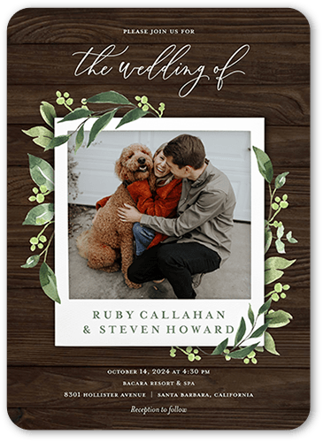 Naturally Forever Wedding Invitation, Brown, 5x7 Flat, Standard Smooth Cardstock, Rounded