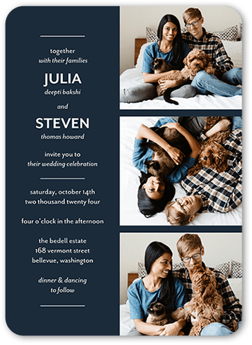 Forever Classical Wedding Invitation, Black, 5x7 Flat, Standard Smooth Cardstock, Rounded