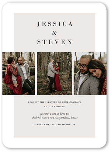 Novel Photo Wedding Invitation, Purple, 5x7 Flat, Standard Smooth Cardstock, Rounded
