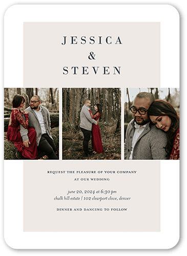 Novel Photo Wedding Invitation, Purple, 5x7 Flat, Matte, Signature Smooth Cardstock, Rounded