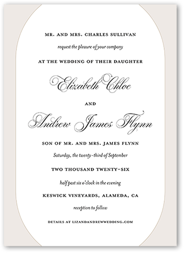 Elegant Essence Wedding Invitation, Gray, 5x7, Pearl Shimmer Cardstock, Square