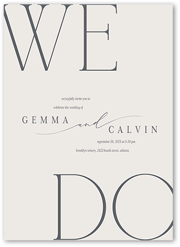 Graceful Gathering Wedding Invitation, Gray, 5x7 Flat, Matte, Signature Smooth Cardstock, Square