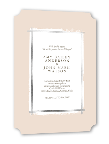 Glistening Gathering Wedding Invitation, Pink, Silver Foil, 5x7, Pearl Shimmer Cardstock, Ticket