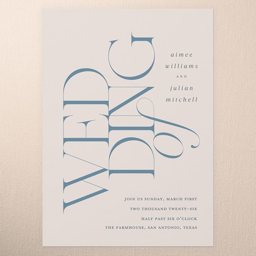 Simple Serenity Wedding Invitation, Beige, 5x7 Flat, Pearl Shimmer Cardstock, Square