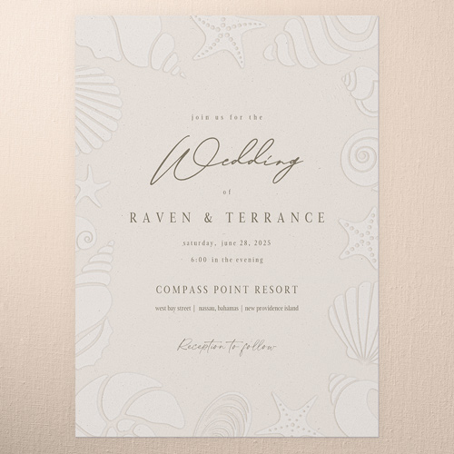 Regional Icons Wedding Invitation, Pink, 5x7 Flat, Pearl Shimmer Cardstock, Square, Blush Pink