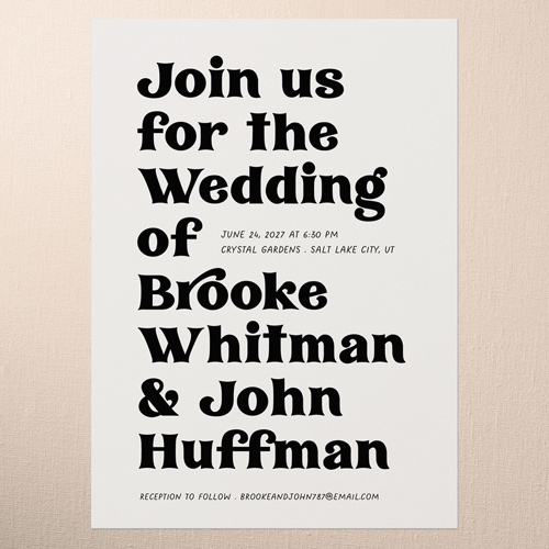 Enchanting Vows Wedding Invitation, Beige, 5x7 Flat, Standard Smooth Cardstock, Square, Cream