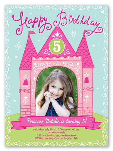 Princess Castle 6x8 Girls Birthday Party Invitations Shutterfly