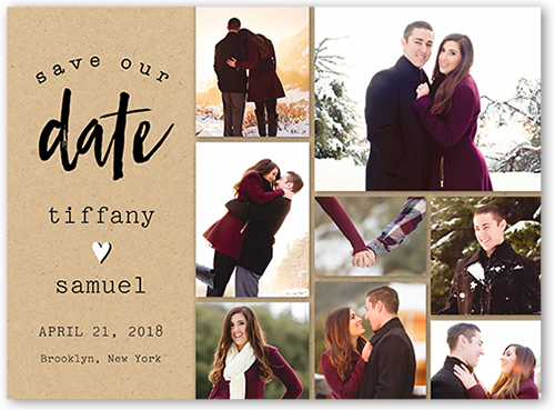 Our Journey Save The Date, Beige, 6x8 Flat, Luxe Double-Thick Cardstock, Square