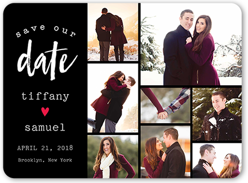 Our Journey Save The Date, Black, 6x8 Flat, Signature Smooth Cardstock, Rounded, Black