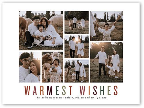 Collaged Wishes Holiday Card, White, none, 6x8 Flat, Holiday, Signature Smooth Cardstock, Square