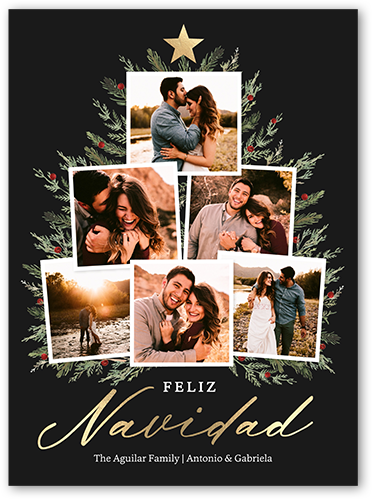 Decorated With Memories Holiday Card, Black, 6x8 Flat, Feliz Navidad, Matte, Signature Smooth Cardstock, Square