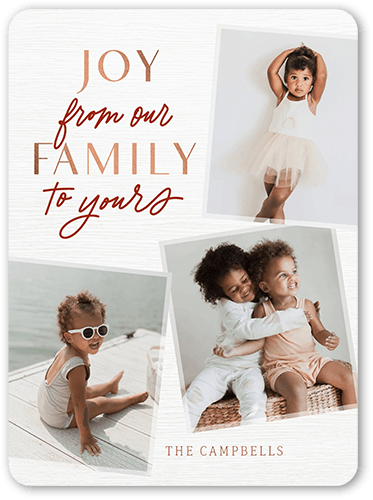 Merry Family Holiday Card, White, 6x8 Flat, Holiday, Signature Smooth Cardstock, Rounded