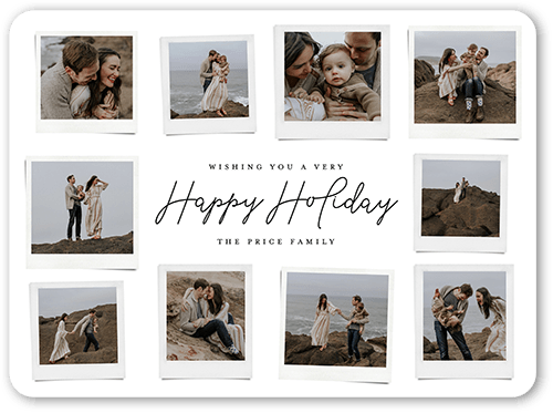 Polaroid Spread Holiday Card, White, 6x8 Flat, Holiday, 100% Recycled Cardstock , Rounded