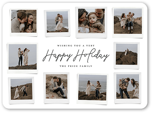 Polaroid Spread Holiday Card, White, 6x8 Flat, Holiday, Matte, Signature Smooth Cardstock, Rounded