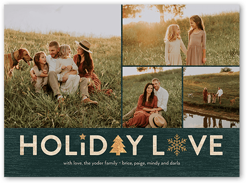 Rustic Winter Icons Holiday Card, Blue, 6x8 Flat, Holiday, Luxe Double-Thick Cardstock, Square, Lake