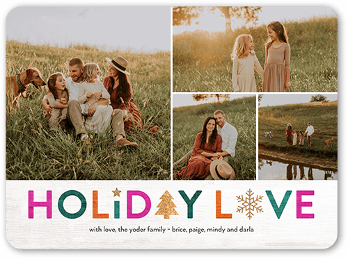 Rustic Winter Icons Holiday Card, White, 6x8 Flat, Holiday, Signature Smooth Cardstock, Rounded, White